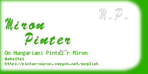 miron pinter business card